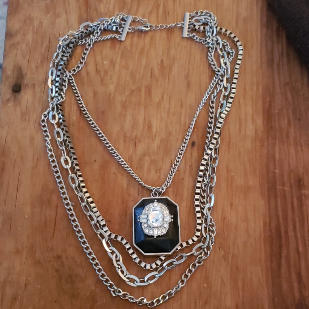 Silver statement necklace